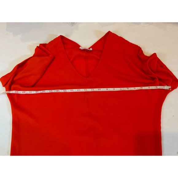 Lush Womens Cold Shoulder Blouse Top Short Sleeve V Neck Red Size X Small - Picture 5 of 6